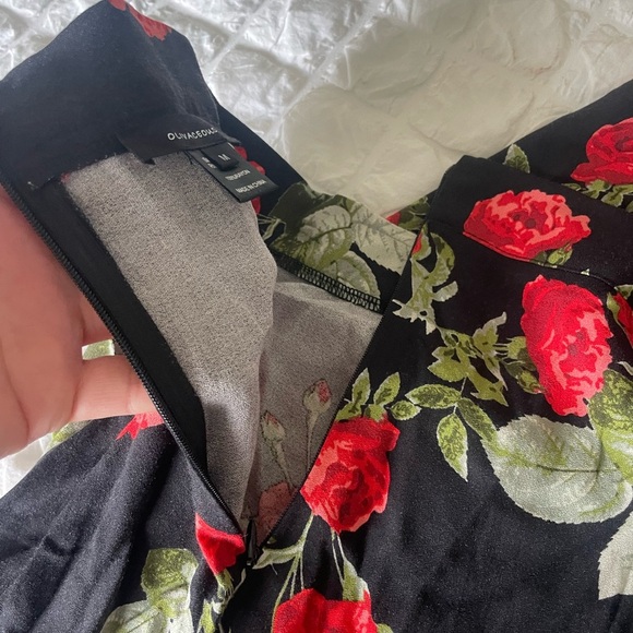 Olivaceous Black Maxi Skirt with Red Floral Design - Picture 7 of 7